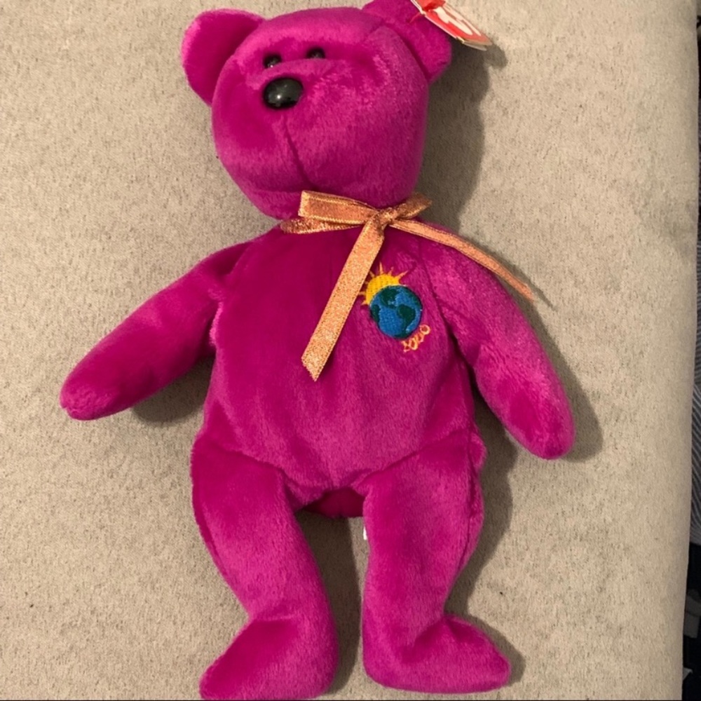 RARE Ty Beanie 2000 Millennium Bear
